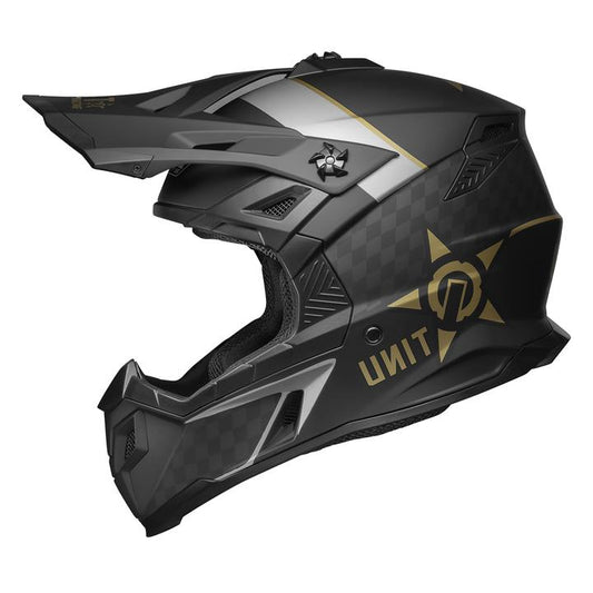 M2R Unit Racing Pc-9F Helmet - Matt Gold / Silver