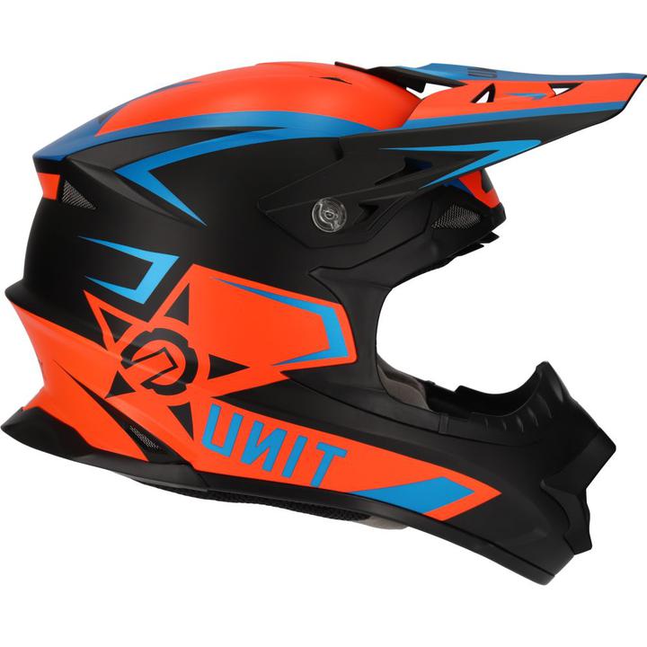 M2R Exo Unit Pc-8F Protech Helmet - Orange / Blue