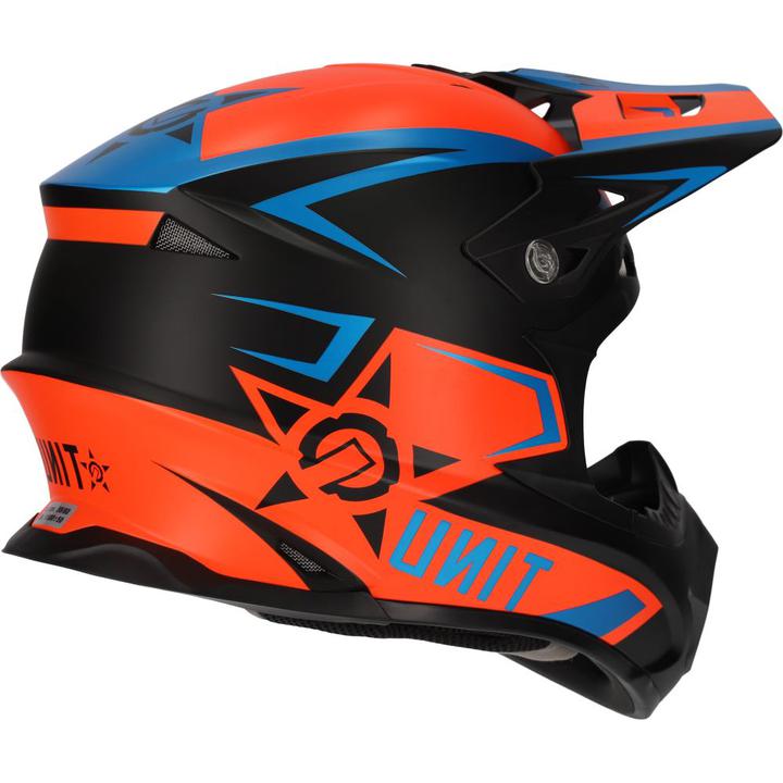 M2R Exo Unit Pc-8F Protech Helmet - Orange / Blue
