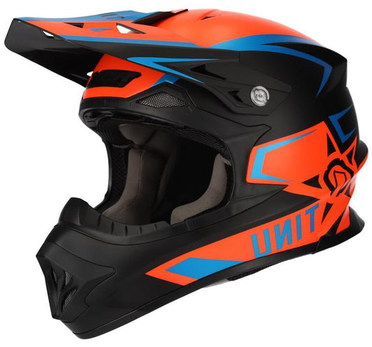 M2R Exo Unit Pc-8F Protech Helmet - Orange / Blue