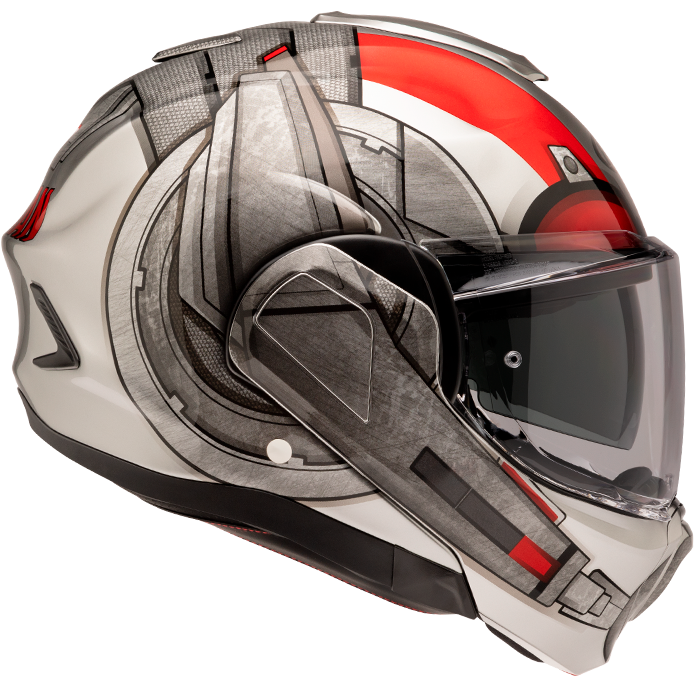 HJC F100 Modular Helmet Antman Marvel MC-1 - Black / Red
