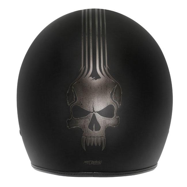 Dririder Base Open Face Helmet - Bones Matt Black No Studs