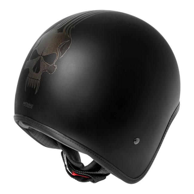Dririder Base Open Face Helmet - Bones Matt Black No Studs