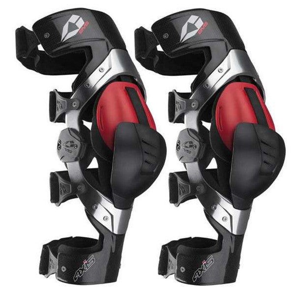EVS Axis Pro Knee Braces (Pair) - Black/Red