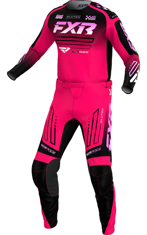 FXR MX26 Kids Clutch Jersey & Pants - Pink / Black