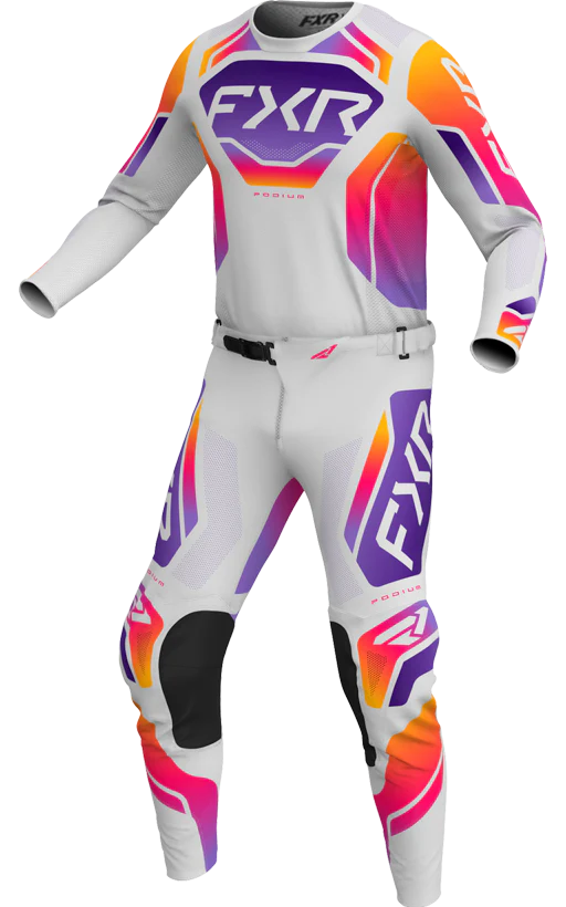FXR MX26 Podium Relay Jersey & Pants - Grey / Purple / Orange