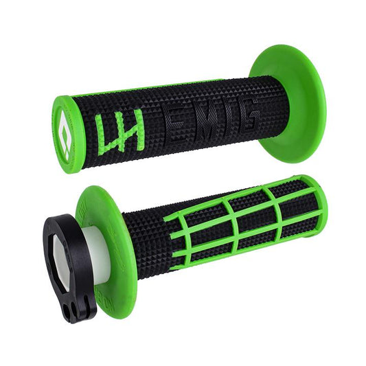 ODI MX V2 Emig 2.0 Lock On Grip - Black/Green 2T/4T