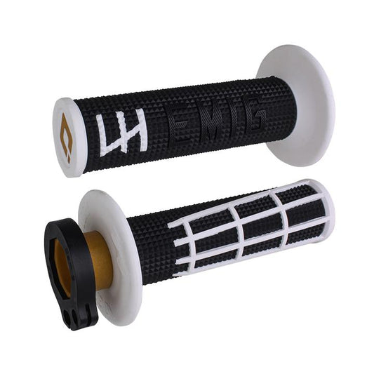 ODI MX V2 Emig 2.0 Lock On Grip - Black/White 2T/4T