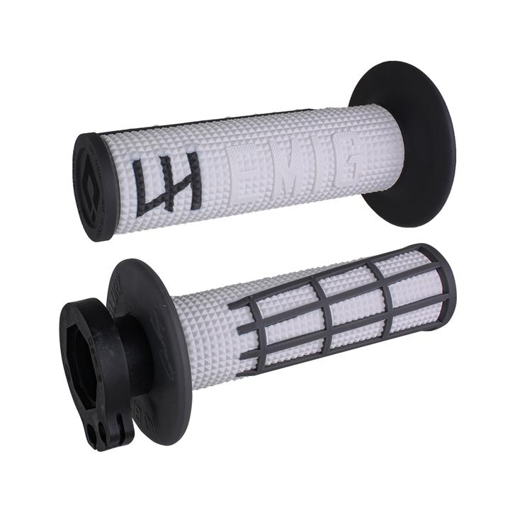 ODI MX V2 Emig 2.0 Lock On Grip White/Graphite 2T/4T