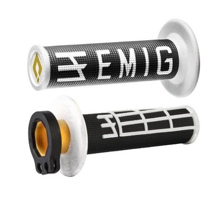 ODI MX V2 Emig 2T/4T Lock On Grip Black White