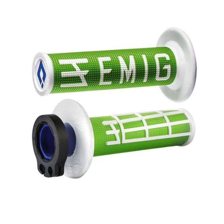 ODI MX V2 Emig 2T/4T Lock On Grip Green/White
