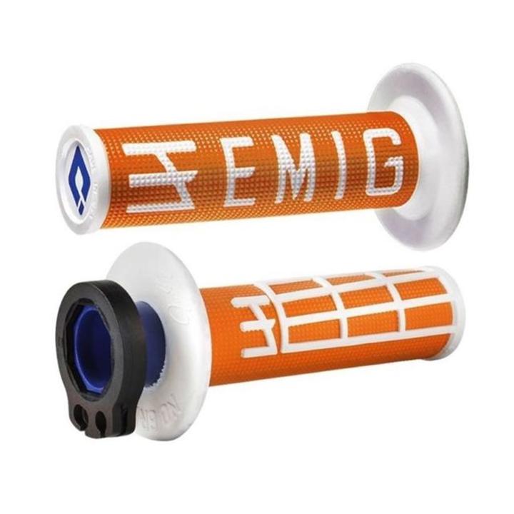 ODI MX V2 Emig 2T/4T Lock On Grip Orange White