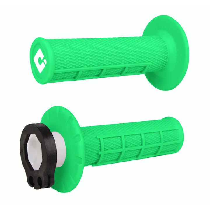 ODI MX Half Waffle 2T/4T Lock On Grip Flo Green