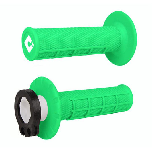 ODI MX Half Waffle 2T/4T Lock On Grip Flo Green
