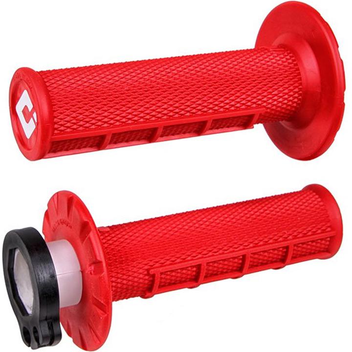 ODI MX Half Waffle 2T/4T Lock On Grip Red