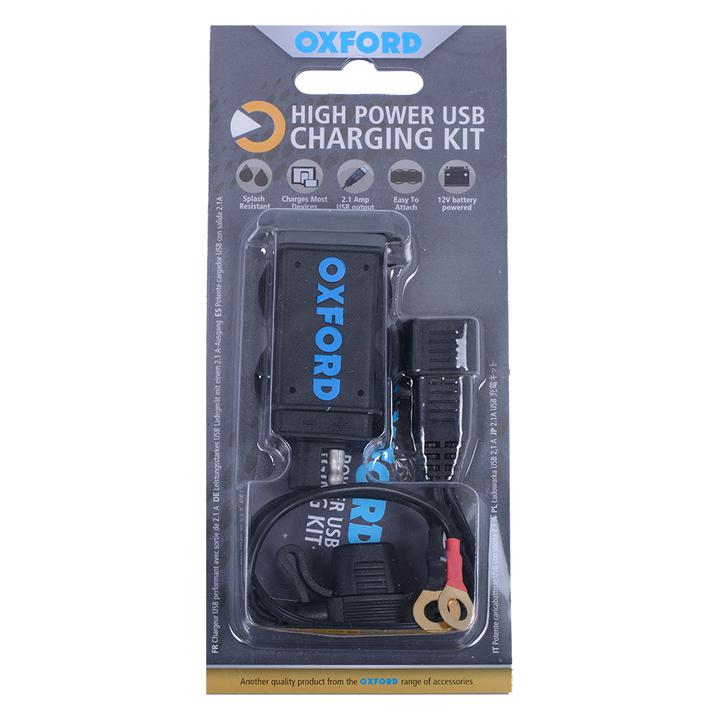 Oxford USB 2.1Amp High Power Charging Kit