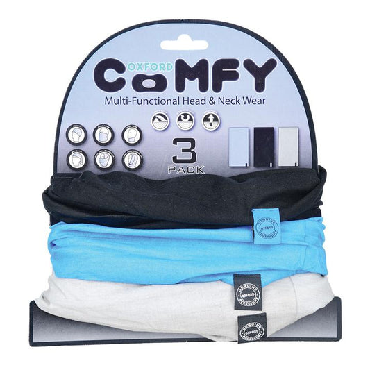 Oxford Comfy 3Pk Neck Warmer - Blue Black Gr