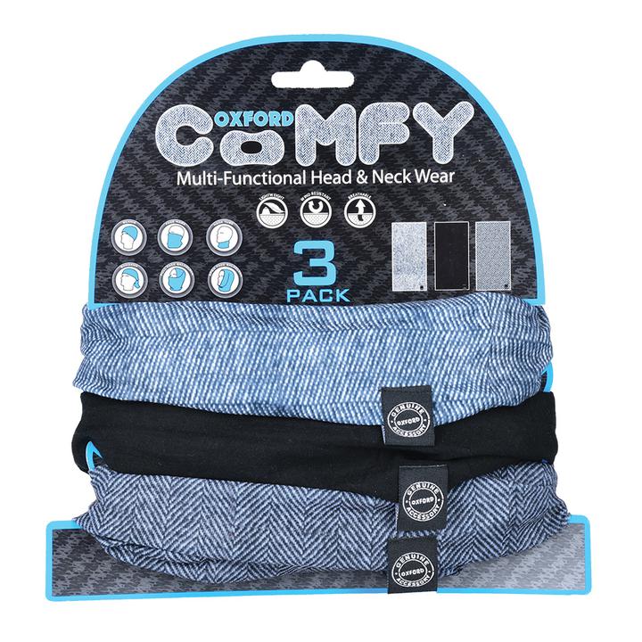 Oxford Comfy 3Pk Neck Warmer - Black