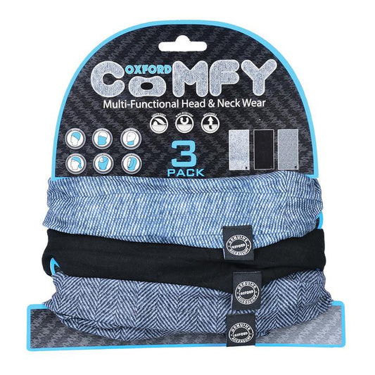 Oxford Comfy 3Pk Neck Warmer - Black