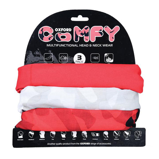 Oxford Comfy 3Pk Neck Warmer - Havoc Red