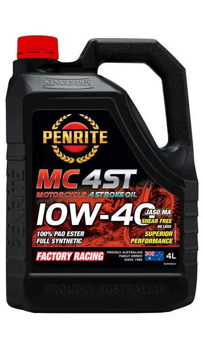 Penrite MC-4ST 10W-40 100% PAO Ester Full Synthetic Motorcycle Engine Oil - 4L