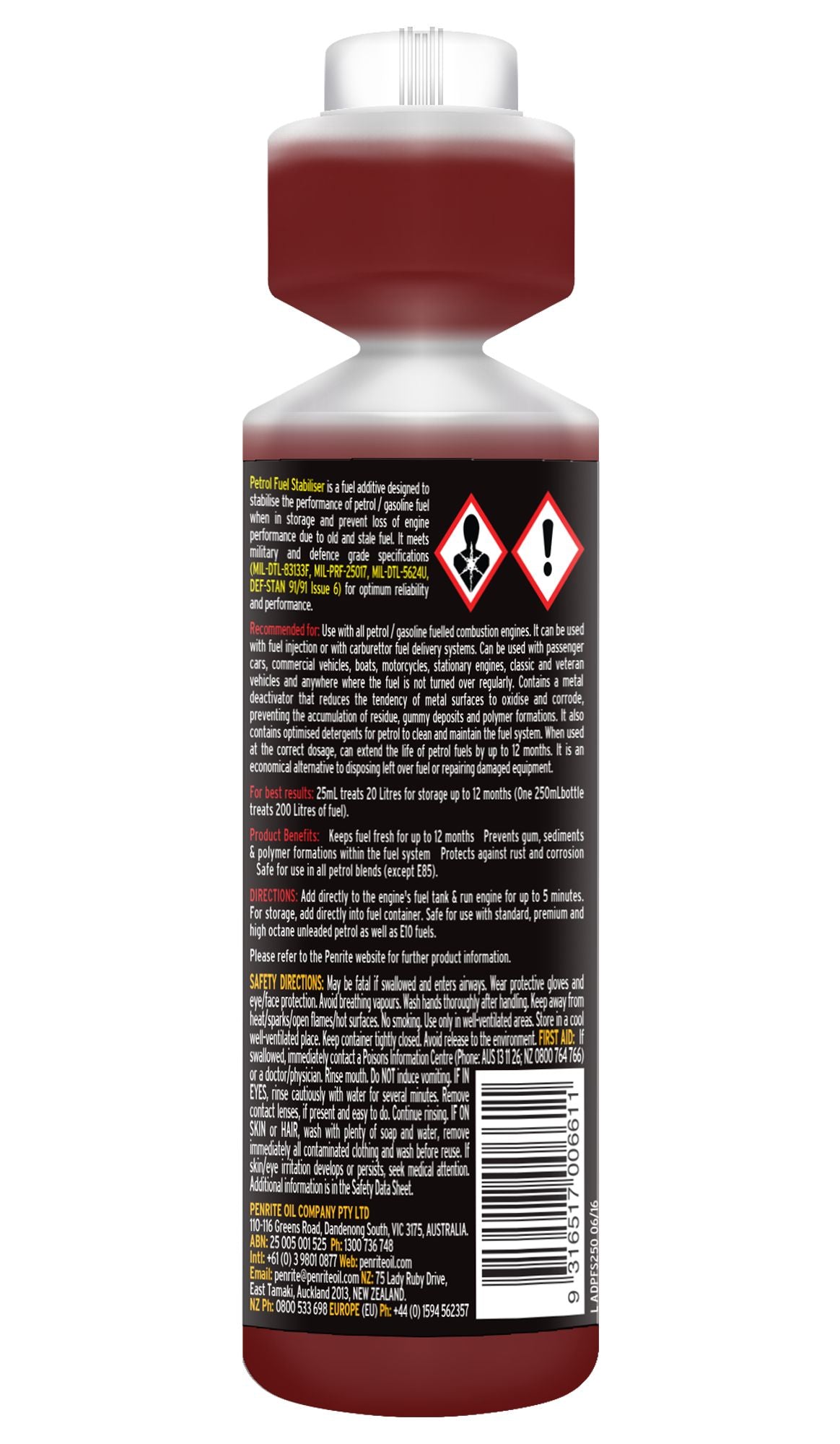 Penrite Petrol Fuel Stabiliser - 250ml