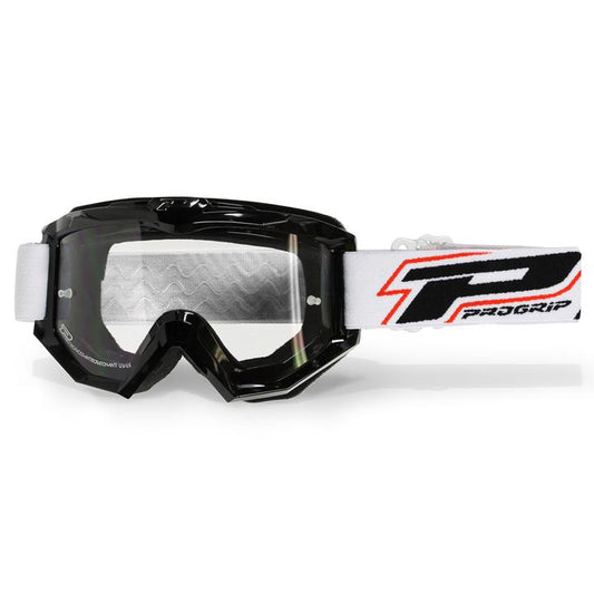 Progrip Raceline 3201 - Black Goggles With Clear Lens
