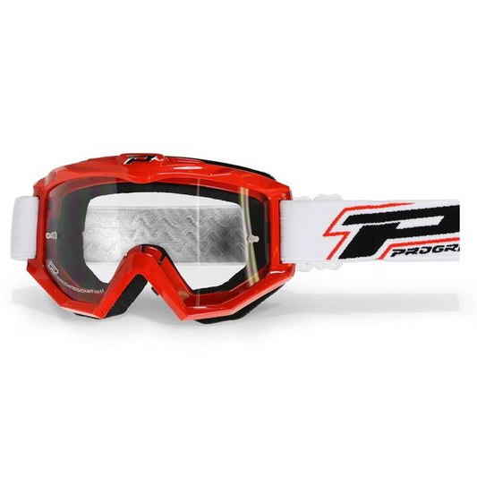 Progrip Raceline 3201 Red Goggles With Clear Lens