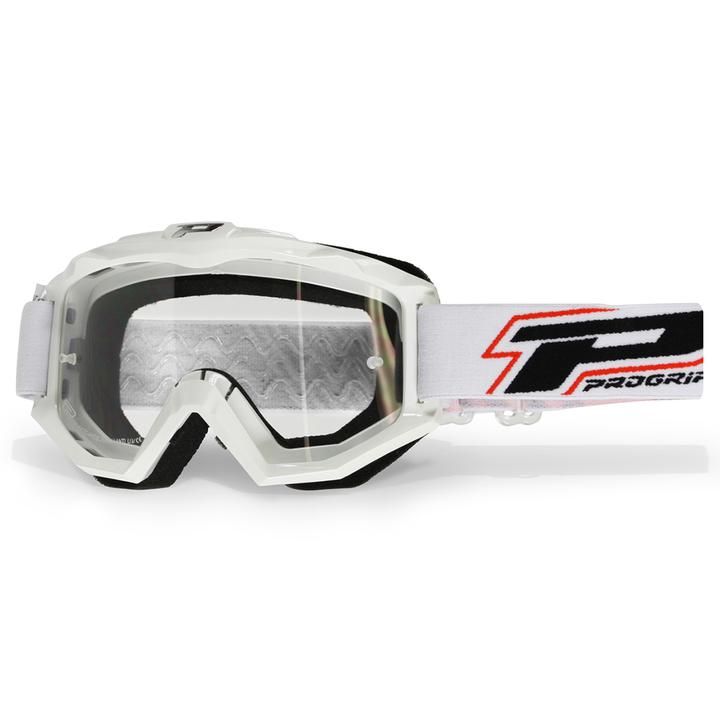 Progrip Raceline 3201 White Goggles With Clear Lens
