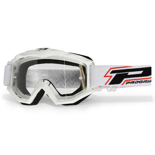 Progrip Raceline 3201 White Goggles With Clear Lens