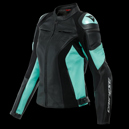 Dainese Racing 4 Women's Leather Jacket - Black Green