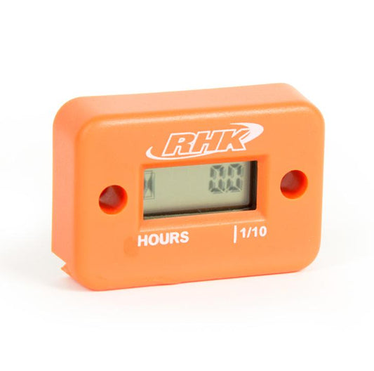 RHK Hour Meter with Mounting Bracket - Orange