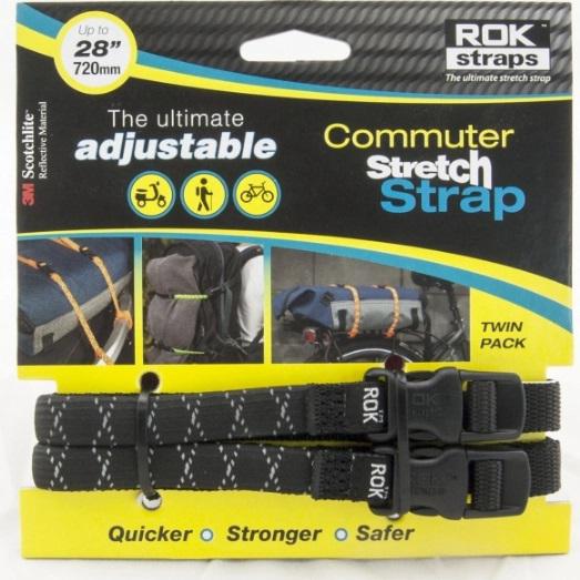 Rok Straps Adjustable 2 Pack - Black Reflective Light Duty