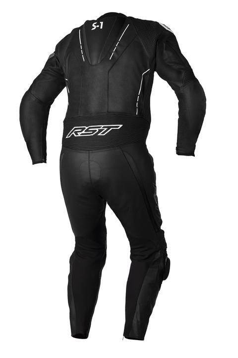 RST S-1 1-Piece Leather Race Suit - Black / White