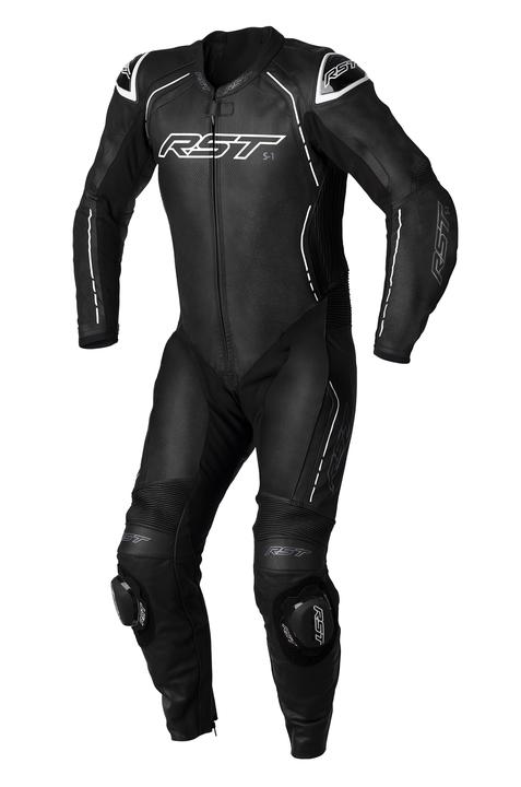RST S-1 1-Piece Leather Race Suit - Black / White