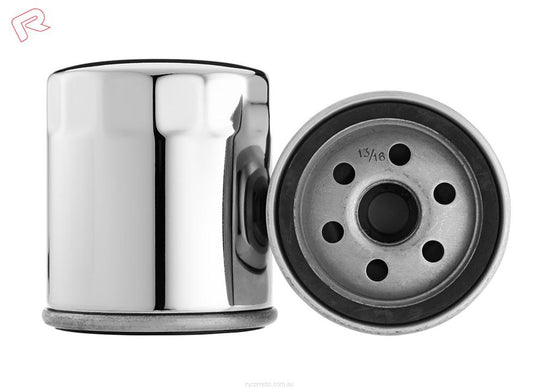 Ryco Motorcycle Oil Filter Chrome RMZ 118C (Kn - 174C) For Harley Davidson