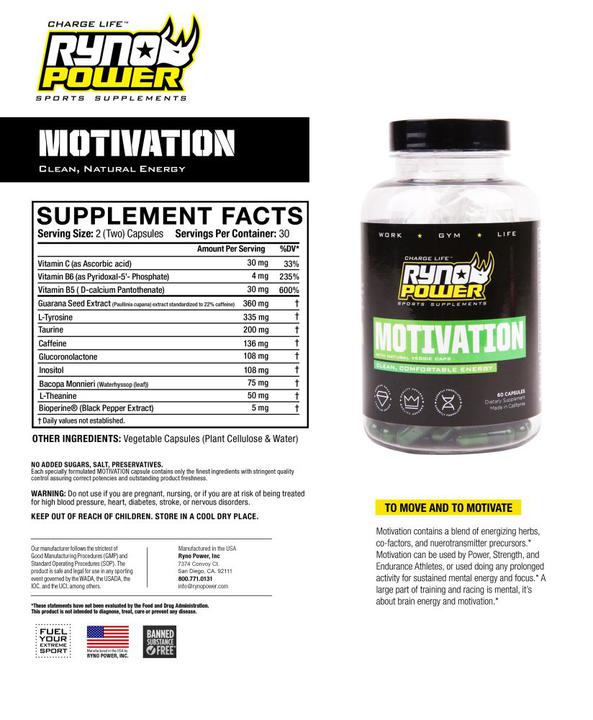 Ryno Power Motivation Capsules 60Pk