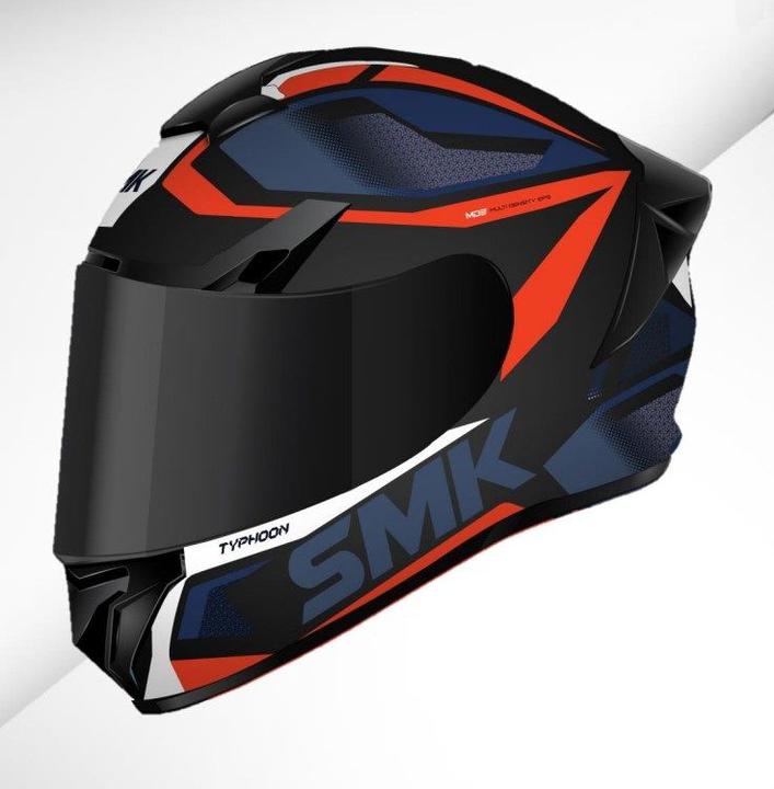 SMK Typhoon Helmet - Thorn Matt Black Orange Grey Ma276