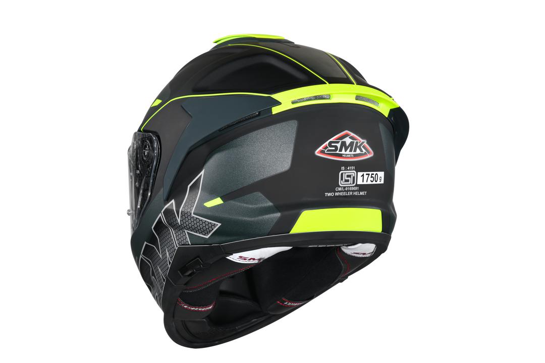 SMK Titan Helmet - Firefly Ma284 Matt Black Green Yellow