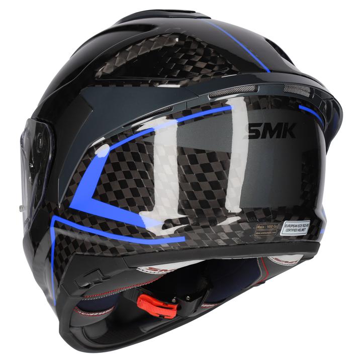 SMK Titan Carbon Helmet - Nero Gl256 Black Blue Grey