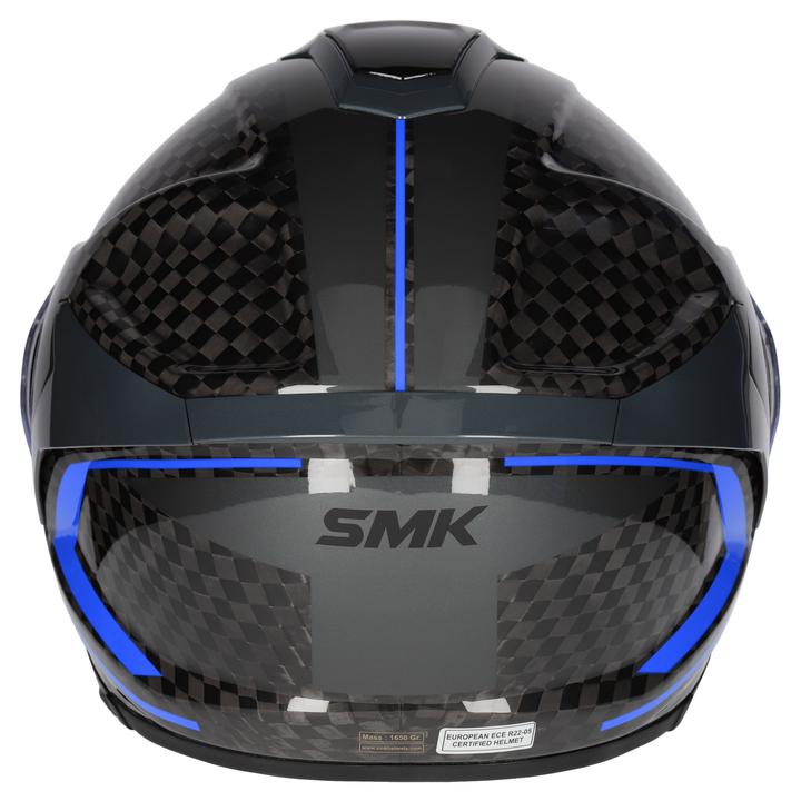 SMK Titan Carbon Helmet - Nero Gl256 Black Blue Grey