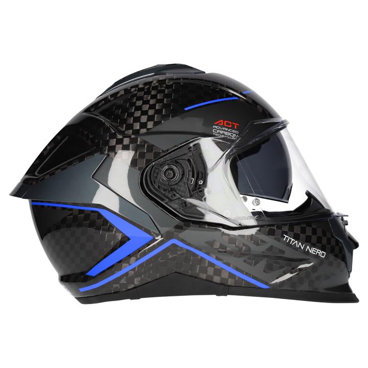SMK Titan Carbon Helmet - Nero Gl256 Black Blue Grey