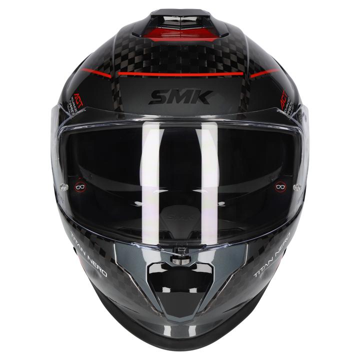 SMK Titan Carbon Helmet Nero Gl263Helmet - Black / Grey / Red