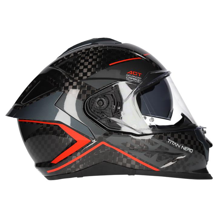 SMK Titan Carbon Helmet Nero Gl263Helmet - Black / Grey / Red