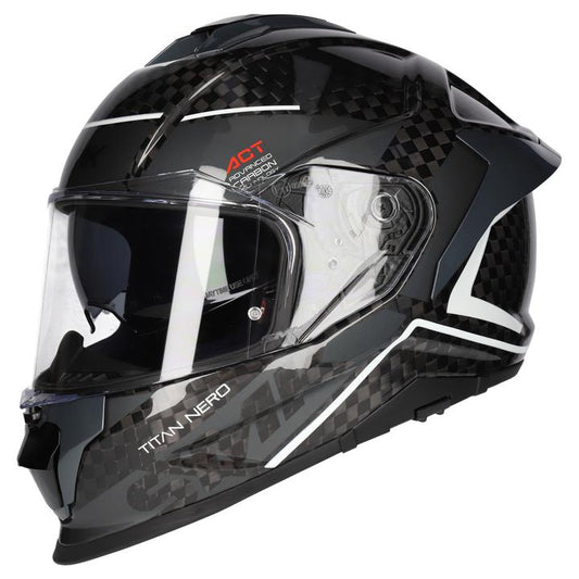 SMK Titan Carbon Helmet Nero Gl261Helmet - Black / Grey / White