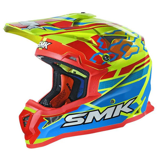 SMK Allterra Helmet - Tribou Gl453 Yellow Blue Red