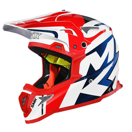 SMK Allterra Helmet - X-Power (Gl153) White Blue Red