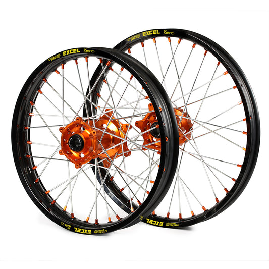 SM Pro / Excel Snr MX Wheelset (21X1.60 / 19X2.15") - Black / Orange