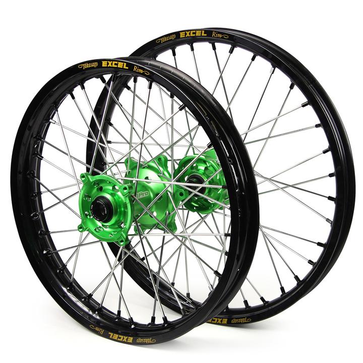 SM Pro / Excel Snr MX Wheelset  (21X1.60 / 19X2.15") - Black / Green