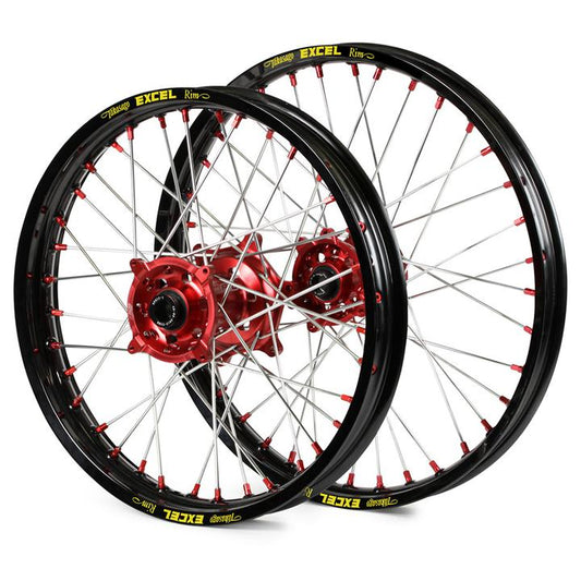 SM Pro / Excel Snr MX Wheelset (21X1.60 / 19X2.15") - Black / Red